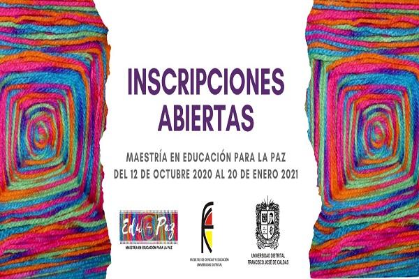 Imagen evento Abiertas inscripciones Maestría en Educación para la Paz 2021-1
