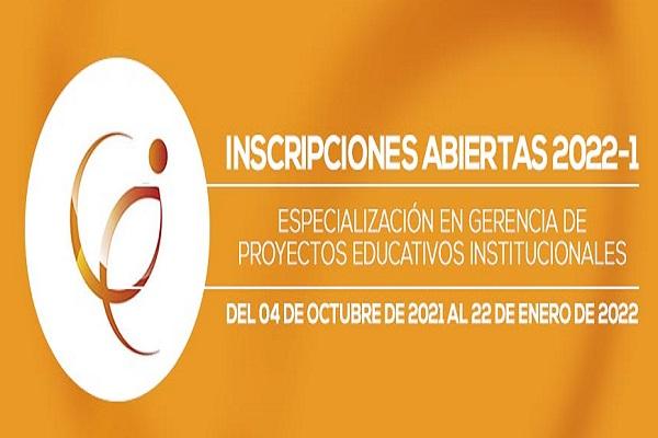 Imagen evento Inscripciones abiertas Especialización en Gerencia de Proyectos Educativos Institucionales