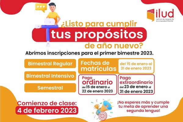Imagen evento ¡Abrimos inscripciones para el primer bimestre 2023!