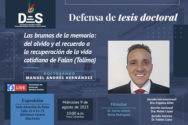 Imagen evento Sustentación pública de tesis doctoral - Manuel Andrés Hernández Moreno