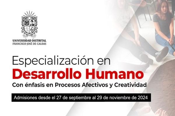 Imagen evento Inscríbete en la Especialización en Desarrollo Humano con énfasis en Procesos Afectivos y Creatividad