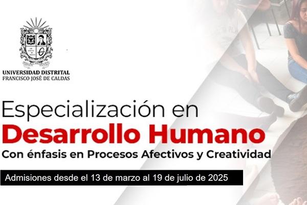 Imagen evento Ampliación admisiones Especialización en Desarrollo Humano con énfasis en Procesos Afectivos y Creatividad