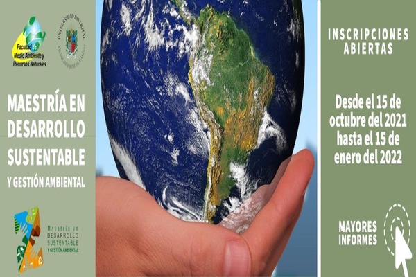 Imagen publicación: Inscripciones abiertas para la Maestría en Desarrollo Sustentable y Gestión Ambiental