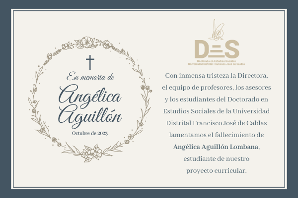 Imagen publicación: Mensaje de condolencias por el fallecimiento de Angélica Aguillón, estudiante del DES