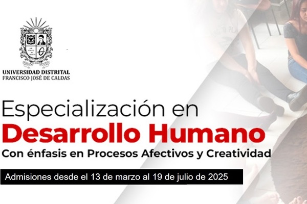Imagen publicación Ampliación admisiones Especialización en Desarrollo Humano con énfasis en Procesos Afectivos y Creatividad