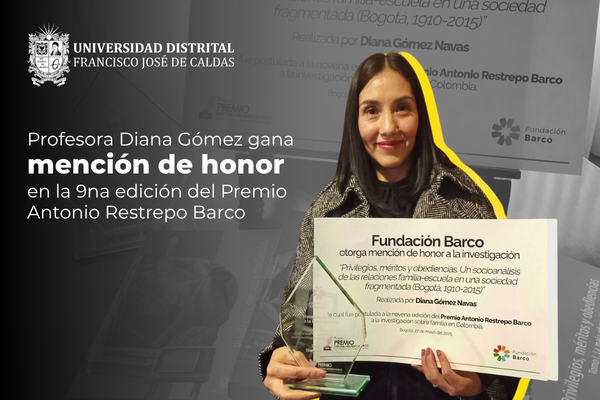 Imagen publicación Docente UD gana mención de honor en el Premio Antonio Restrepo Barco 